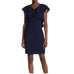 Trina Turk Dark Blue Knee Length Dress Size 6 Professional